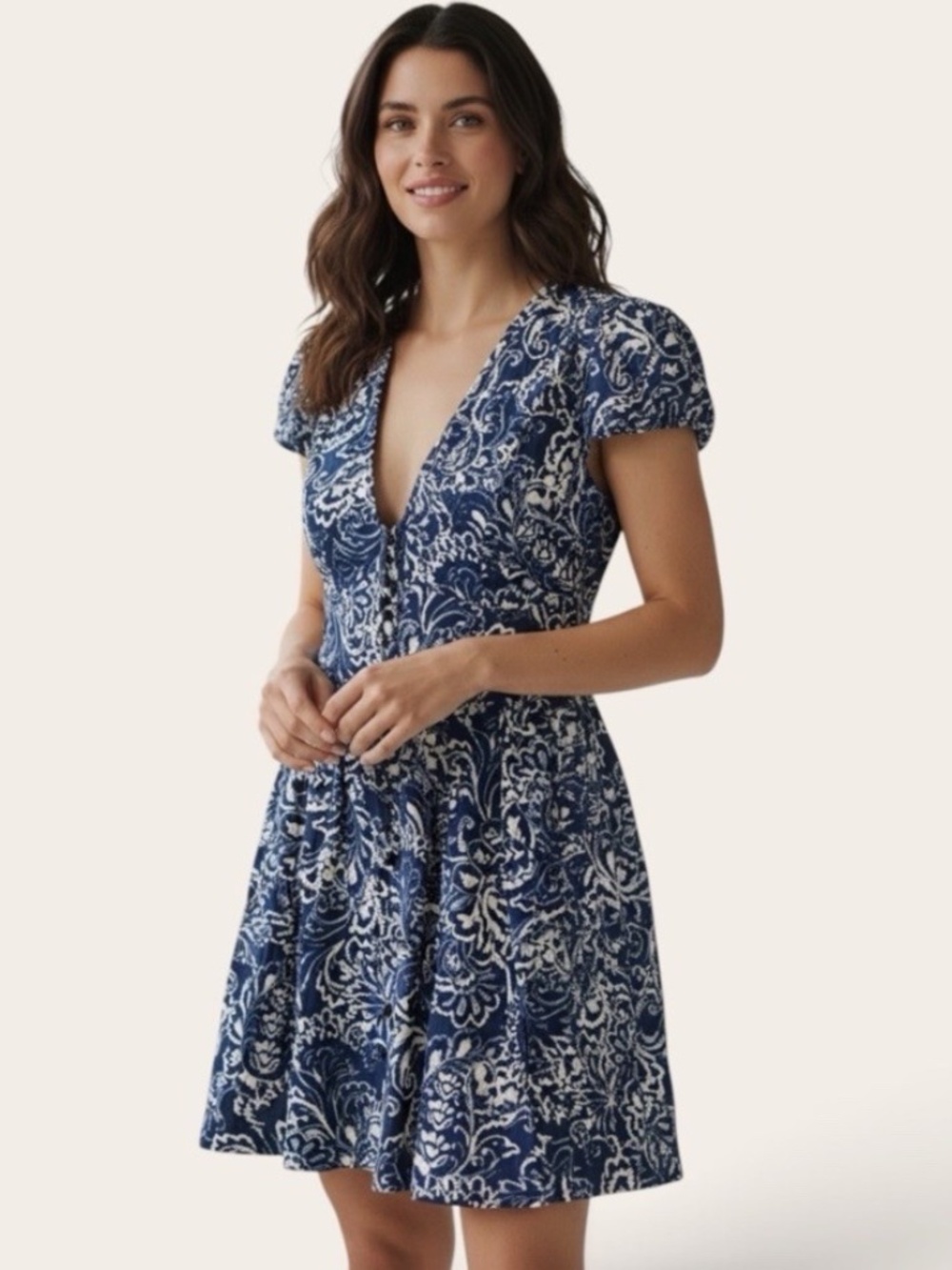 NWT Avec Les Filles Paisley Mini Dress